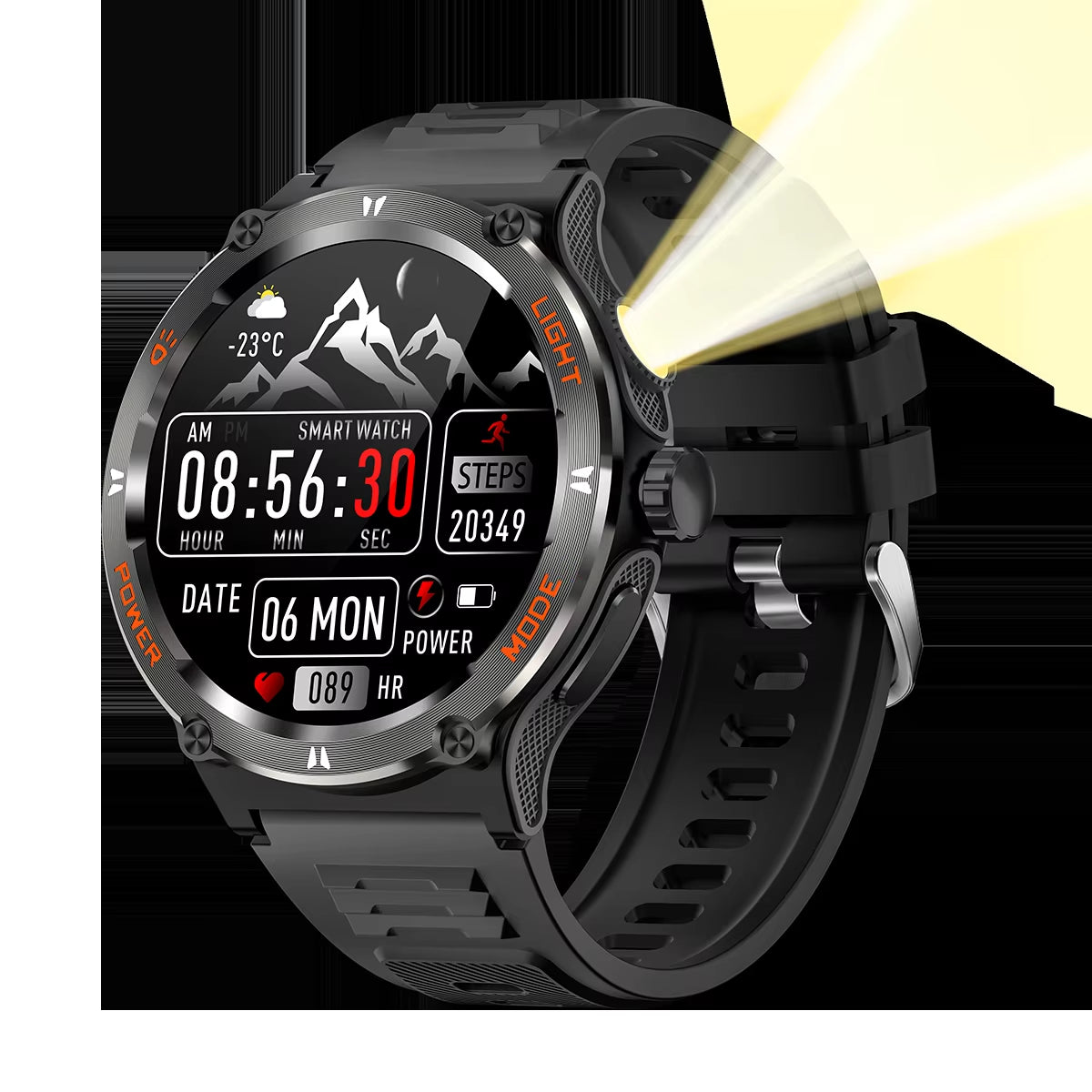 GT76 Outdoor Strong Light Compass IPS Ultra HD Screen Sports Data Logging Sleep Heart Rate Monitoring Waterproof Smart Watch