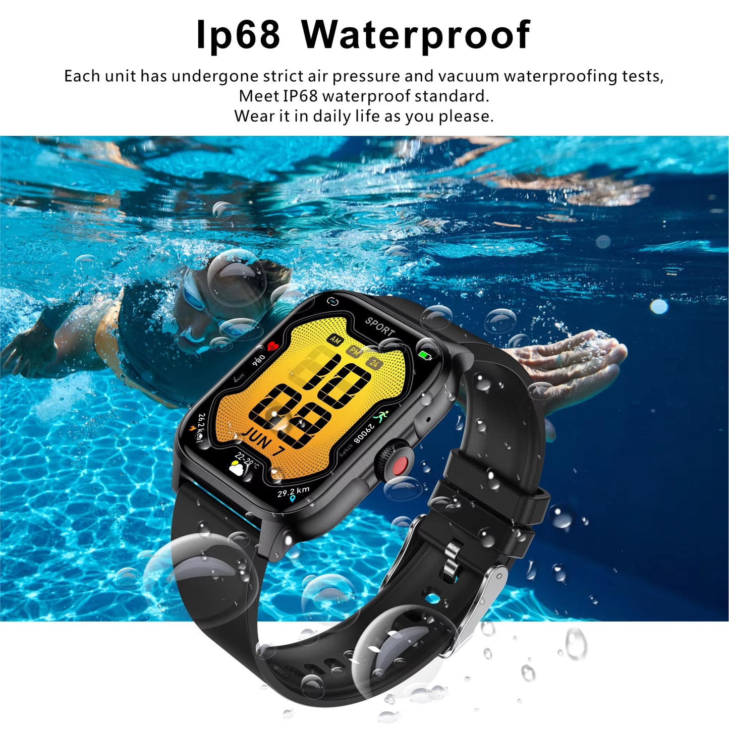 2024 Fashion Men'S and Women'S Wearables QX15 Smartwatch SOS Emergency IP68 Deep Waterproof Smartwatch