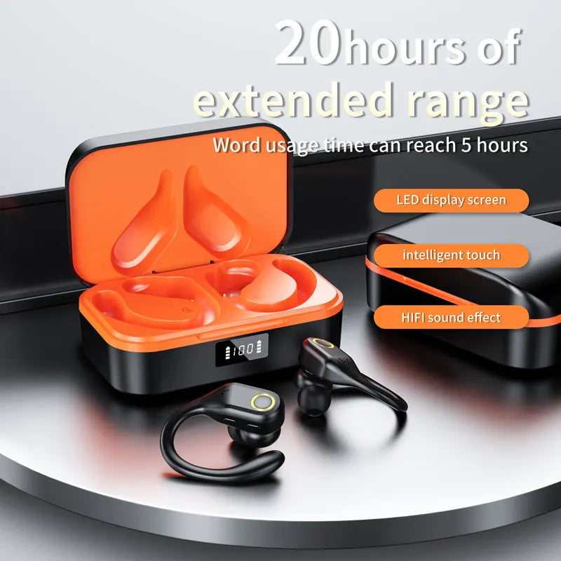 "2023 J10 Sports Wireless Earbuds - HiFi Stereo with LED Display, Type-C Fast Charging & Bluetooth 5.3 for Gaming & Calls"