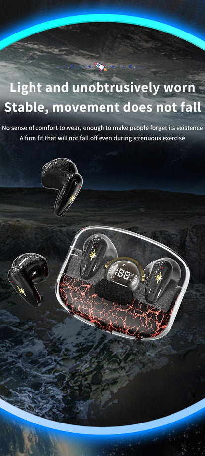 TWS X35 Headphone Bluetooth Wireless Earphones Crackle Light Space Capsule Waterproof 9D Touch Control Earbuds