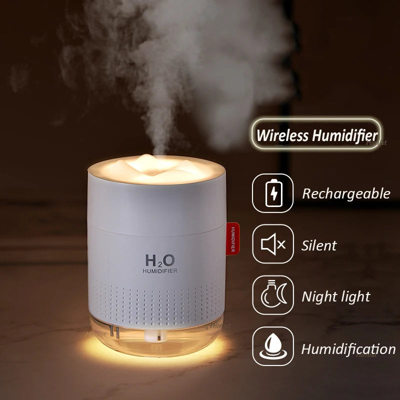 Wireless USB Portable Humidifier with Aroma Diffuser – Rechargeable 2000mAh Battery | Perfect for Home and Office