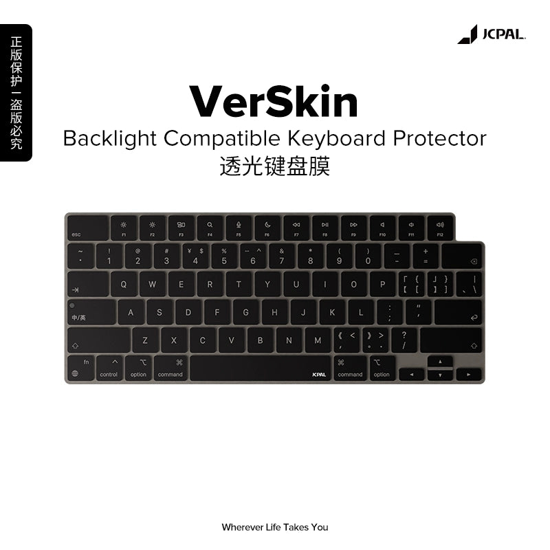 Jcpal Benpu 2024 Ultra-Thin Laptop Keyboard Cover | Silicone Protector for 15-Inch Apple MacBook Air (M3, 13/14/16-Inch) | Quick Function Key Film