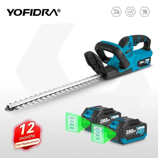 YOFIDRA 2000W Electric Hedge Trimmer | 15000 RPM Lawn Mower & Garden Tool | Compatible with Makita 18V Battery