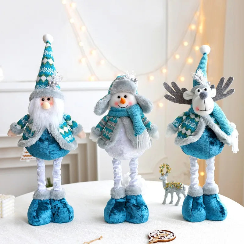 Charming Christmas Decoration Ornaments | Retractable Santa Claus, Snowman & Elk Dolls | Perfect Holiday Gifts