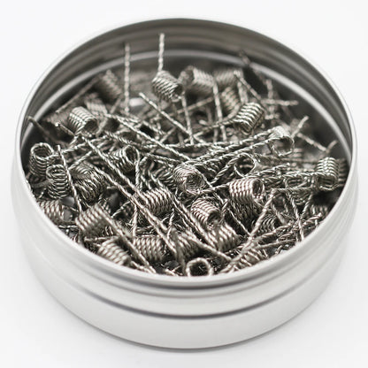 50PCS Premade Coils: Clapton, Fused Clapton, Flat Clapton, Juggernaut & Tiger Resistance Wire - Perfect for Vaping!