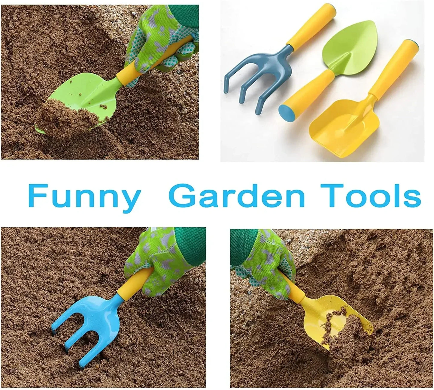 Kids Gardening Tools Set | Colorful Candy Garden Tools for Children | Safe Trowel, Shovel, Rake & Watering Pot | Perfect Spring Gift