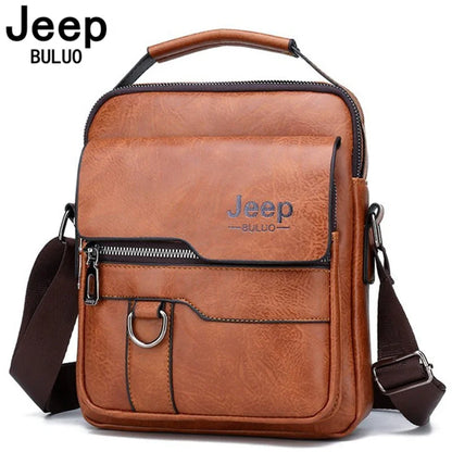 JEEP BULUO High-Quality Leather Messenger Bag for Men | Casual Business Crossbody Bag | Stylish & Functional Shoulder Bag