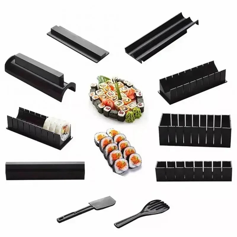 Japanese Sushi Making Kit – DIY Rice Ball & Cake Roll Mold | Multifunctional Plastic Sushi Maker Tool for Home Cooking