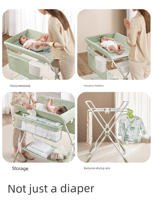 KUB Newborn Massage Touch Bath & Movable Diaper-Changing Table | Stylish New Chinese Design | Multi-Functional & Portable with Storage Space