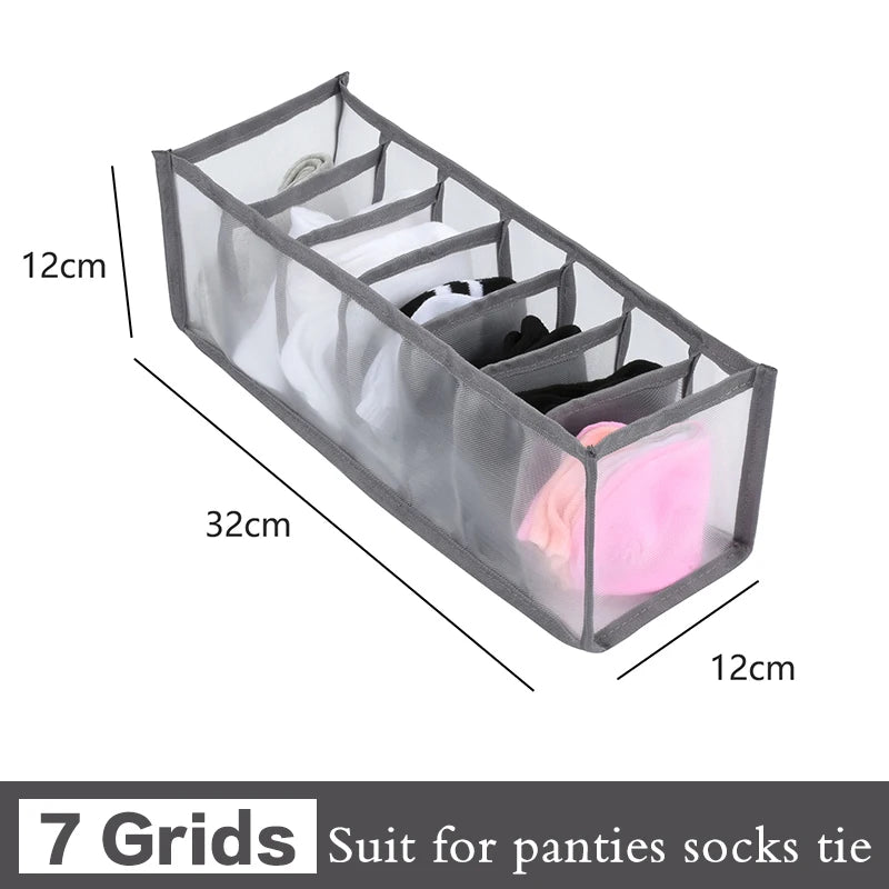 4PCS Clothes Organizer Storage Box | Foldable Wardrobe Drawer Organizer for Jeans, Pants, Underwear, Socks, Ties & T-Shirts