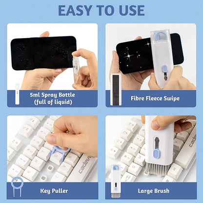 7 in 1 Computer Keyboard Cleaner Brush Kit Earphone Cleaning Pen For Headset Keyboard Cleaning Tools Cleaner Keycap Puller Kit