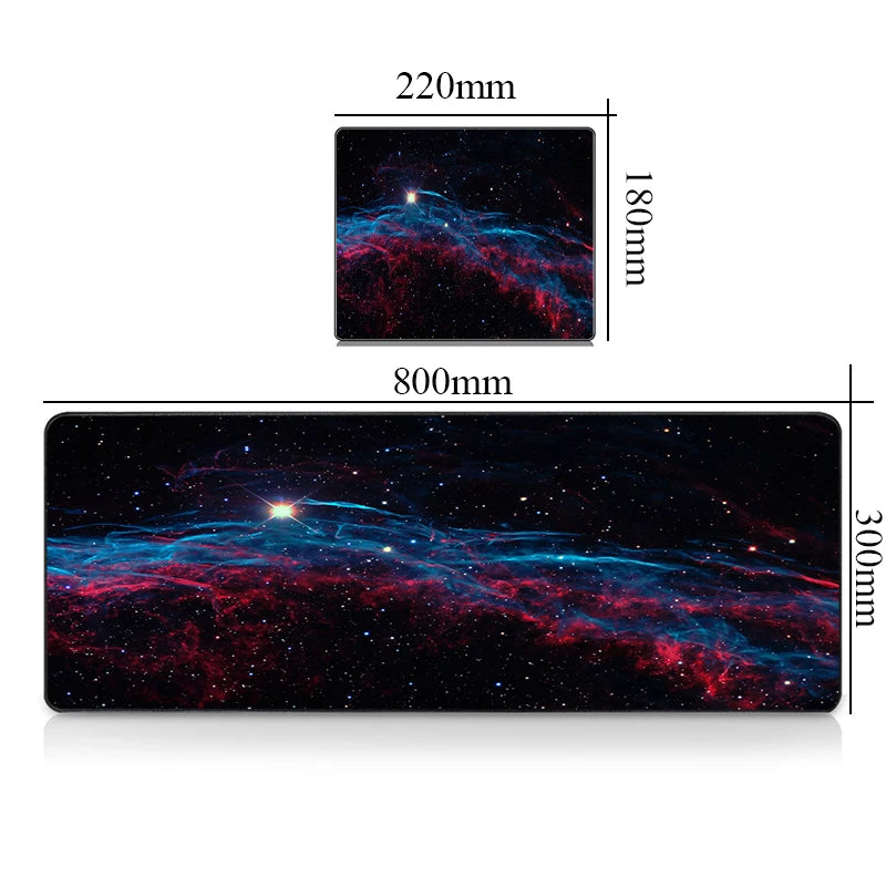 CSMY Large Gaming Mouse Pad | Non-Slip Rubber Desk Protector | Cute Galaxy Design XXL Mat for Gamers & Laptops