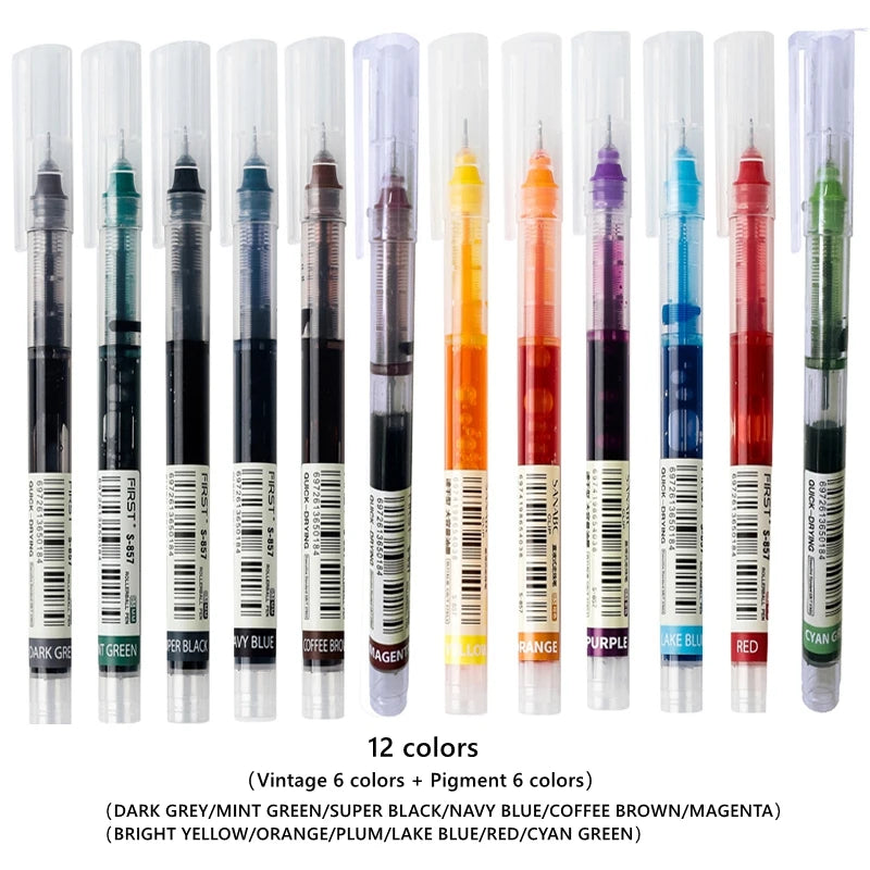 12-Color Gel Pen Set | Fine Nib Gel Ink Pens with High Capacity | Perfect for School, Office, and Creative Projects