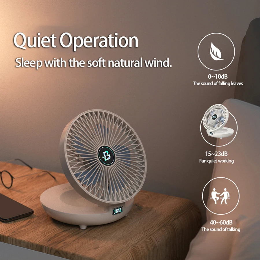 2024 Best-Selling 2-in-1 Folding Desktop Fan & Portable Air Conditioner – Rechargeable Wall-Mounted Fan with 3 Speed Settings for Home & Office