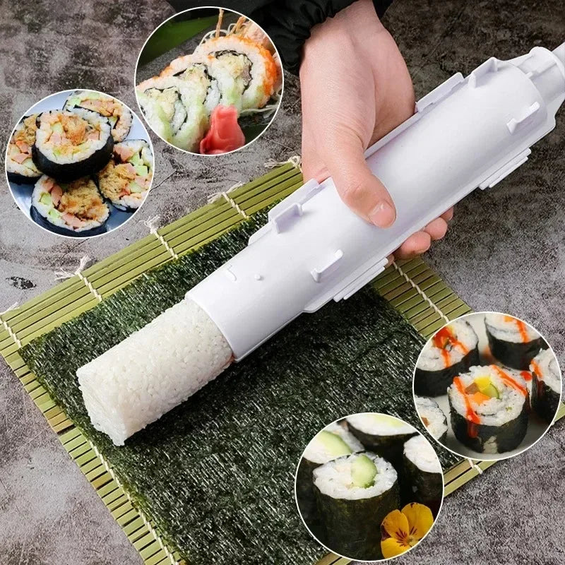 DIY Sushi Bazooka – Quick Cylinder Sushi Making Machine | Japanese Rolled Rice & Meat Mold | Perfect for Rice Balls & Bento Accessories