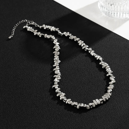 Irregular CCB Beads Chains Choker Necklace for Men | Trendy Beaded Collar | Fashion Jewelry Gift for 2023