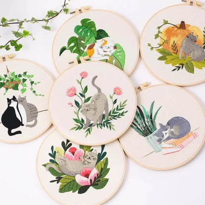 2024 Unique Cat Pattern Embroidery Kit | DIY Cross Stitch Table Painting | Perfect for Home Decor & Gifts