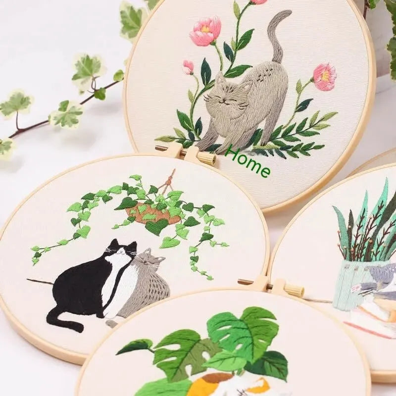 2024 Unique Cat Pattern Embroidery Kit | DIY Cross Stitch Table Painting | Perfect for Home Decor & Gifts