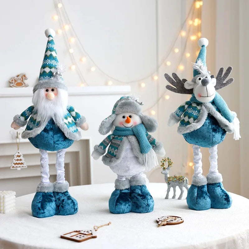 Charming Christmas Decoration Ornaments | Retractable Santa Claus, Snowman & Elk Dolls | Perfect Holiday Gifts