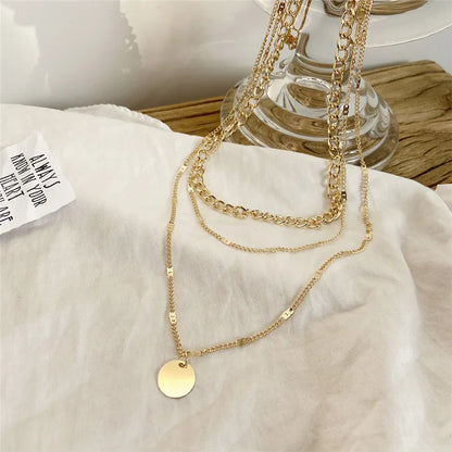 LAU CHIY Vintage Layered Necklace for Women | Trendy Link Chain Jewelry | Aesthetic Gifts & Fashion Pendant