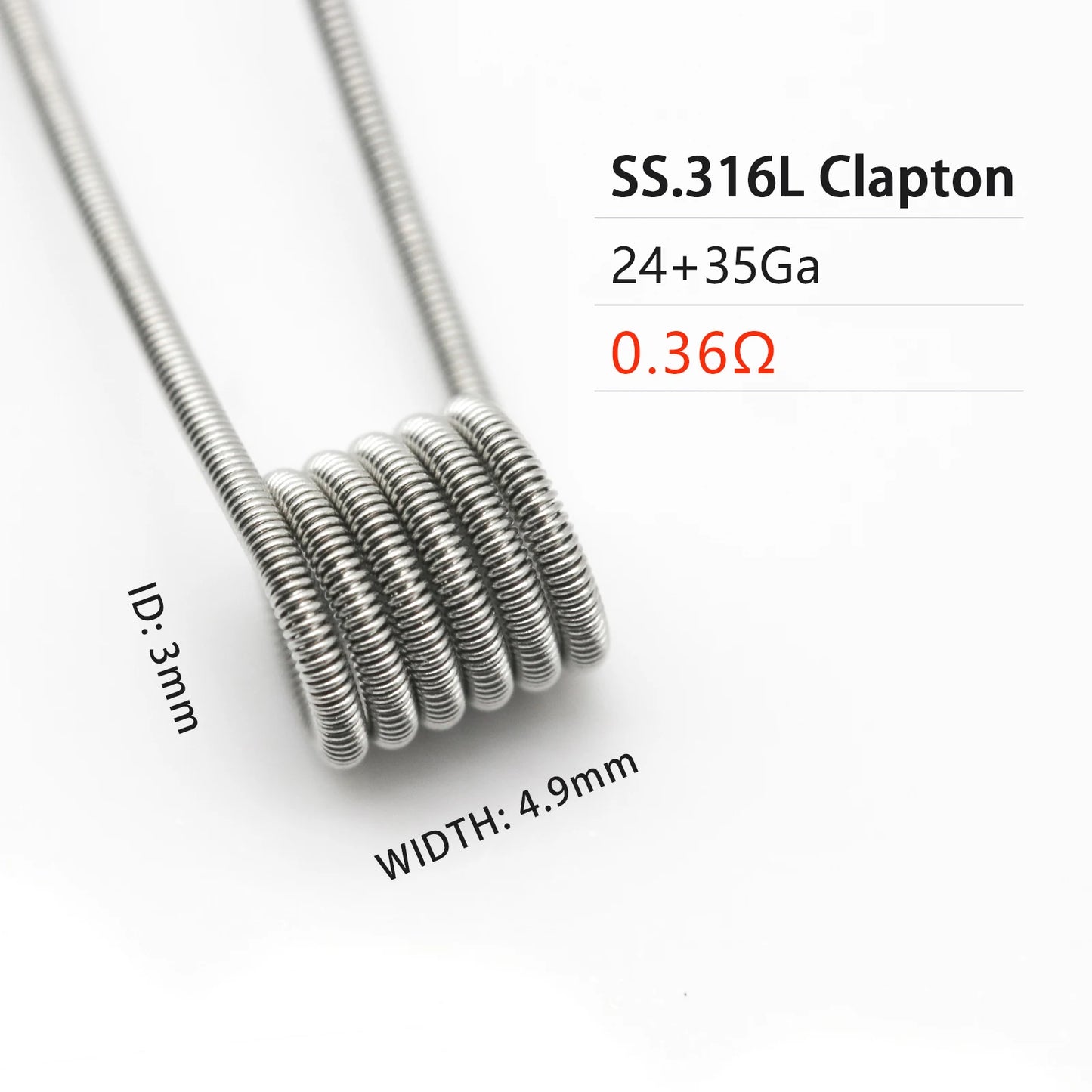 50PCS Premade Coils: Clapton, Fused Clapton, Flat Clapton, Juggernaut & Tiger Resistance Wire - Perfect for Vaping!