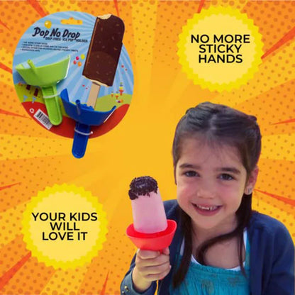 Pop No Drop Original Popsicle Holder | Leak-Proof & Portable Ice Cream Tool with Straw | Mess-Free Treats for Summer Fun