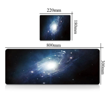 CSMY Large Gaming Mouse Pad | Non-Slip Rubber Desk Protector | Cute Galaxy Design XXL Mat for Gamers & Laptops