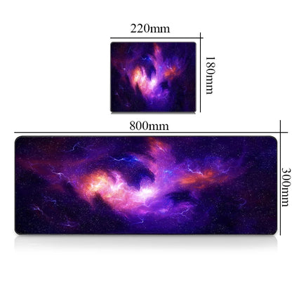 CSMY Large Gaming Mouse Pad | Non-Slip Rubber Desk Protector | Cute Galaxy Design XXL Mat for Gamers & Laptops