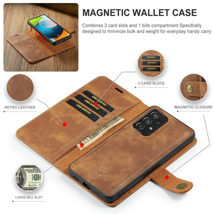 Detachable Magnetic Leather Wallet Case for Samsung Galaxy S20/S21 FE/S22/S23/Note 20 Ultra/A53 5G | Card Holder & Protective Cover