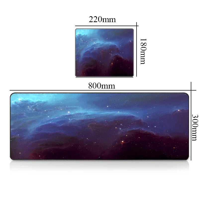 CSMY Large Gaming Mouse Pad | Non-Slip Rubber Desk Protector | Cute Galaxy Design XXL Mat for Gamers & Laptops