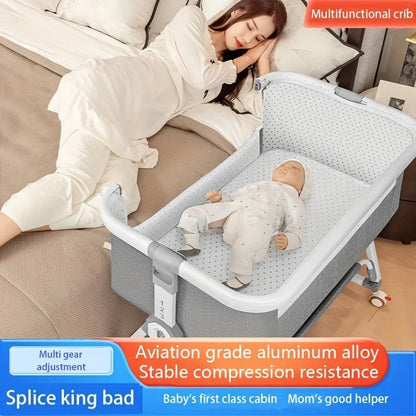 Multifunctional Baby Crib | 3-in-1 Rocking Bed, Foldable & Height Adjustable Crib | Safe, Non-Toxic Design for Infants and Toddlers