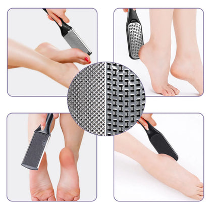 OLOEY 10-in-1 Pedicure Set – Stainless Steel Double-Sided Foot Care Tool for Exfoliating and Callus Removal