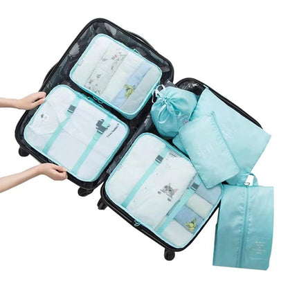 7-Piece Travel Packing Cubes Set | Portable Mesh Luggage Organizers | Underwear and Shoe Storage Bags | Essential Travel Accessories