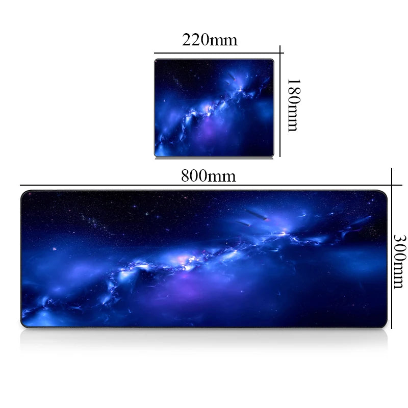 CSMY Large Gaming Mouse Pad | Non-Slip Rubber Desk Protector | Cute Galaxy Design XXL Mat for Gamers & Laptops