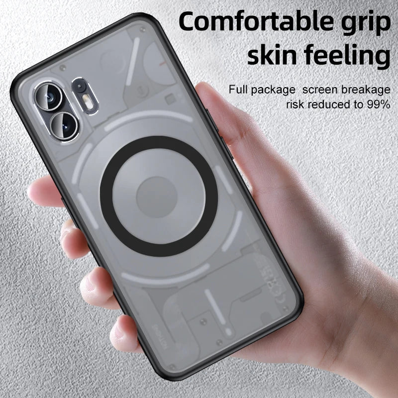 Matte & Clear Magnetic Wireless Charging Armor Case for Nothing Phone 1 & 2 – Military Shockproof Back Cover