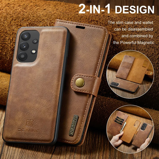 Detachable Magnetic Leather Wallet Case for Samsung Galaxy S20/S21 FE/S22/S23/Note 20 Ultra/A53 5G | Card Holder & Protective Cover