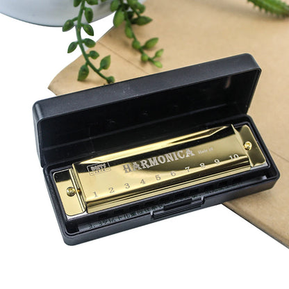 10-Hole Chromatic Harmonica in C | Perfect Starter Harmonica with Case for Beginners, Students & Kids | Ideal Gift