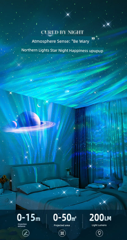 Kufire Magic Star Projection Lamp – Northern Lights Bedroom Projector | Elegant LED Night Light for Relaxation and Ambiance