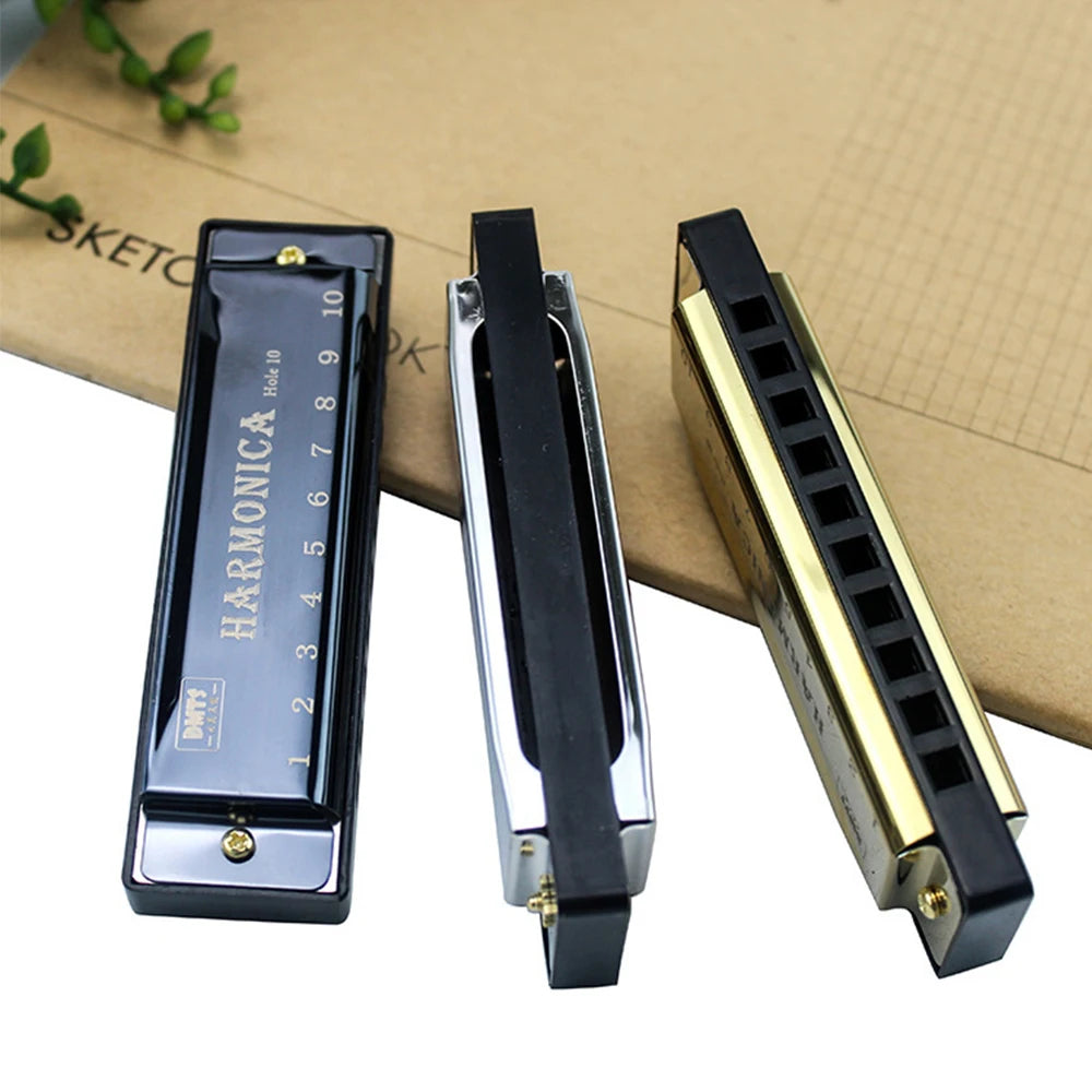 10-Hole Chromatic Harmonica in C | Perfect Starter Harmonica with Case for Beginners, Students & Kids | Ideal Gift