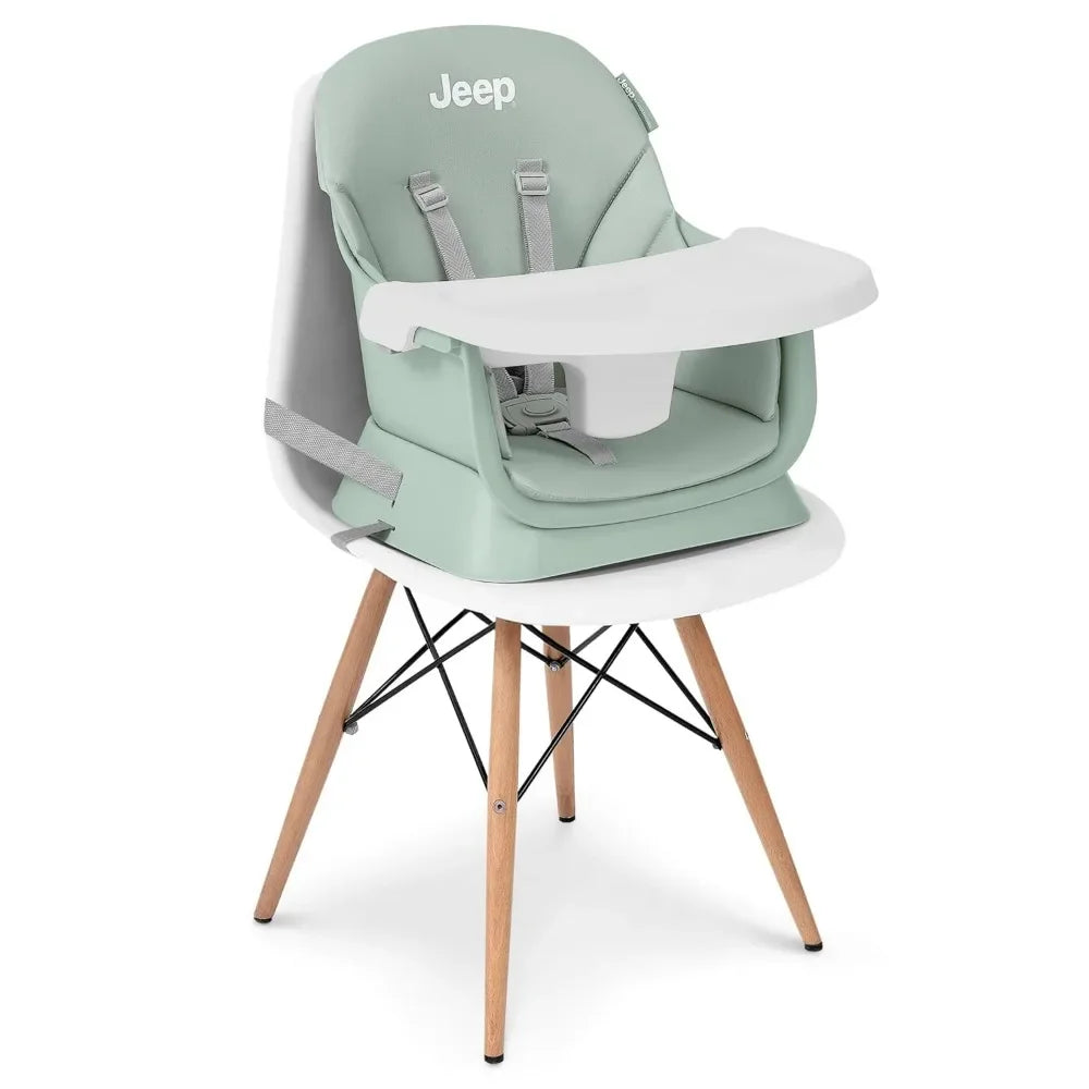 Jeep Milestone 6-in-1 High Chair by Delta Children | Converts to Stool, Booster Seat, Toddler Chair, and Activity Table | Modern Dining Room Furniture