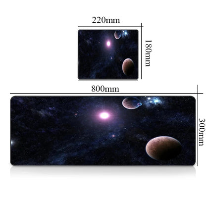 CSMY Large Gaming Mouse Pad | Non-Slip Rubber Desk Protector | Cute Galaxy Design XXL Mat for Gamers & Laptops