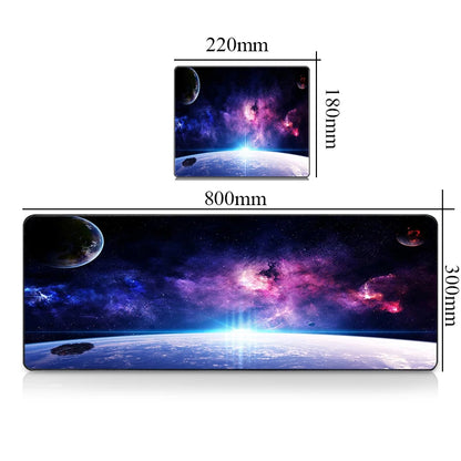 CSMY Large Gaming Mouse Pad | Non-Slip Rubber Desk Protector | Cute Galaxy Design XXL Mat for Gamers & Laptops