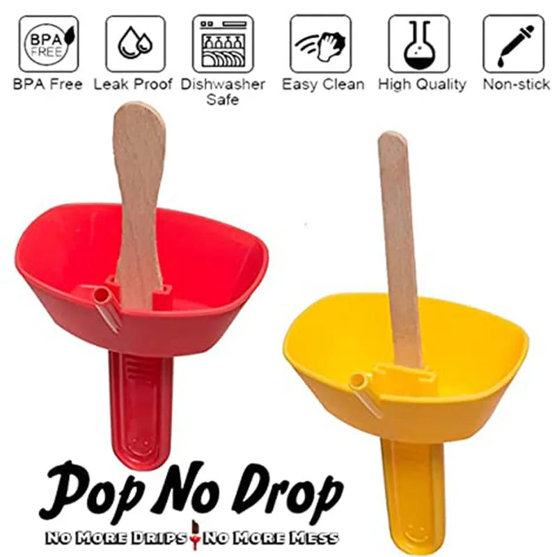 Pop No Drop Original Popsicle Holder | Leak-Proof & Portable Ice Cream Tool with Straw | Mess-Free Treats for Summer Fun