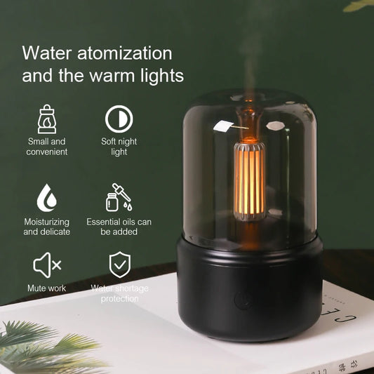 KINSCOTER Portable Mini Aroma Diffuser - USB Essential Oil Humidifier with Night Light & Cold Mist Sprayer for Home & Gifts