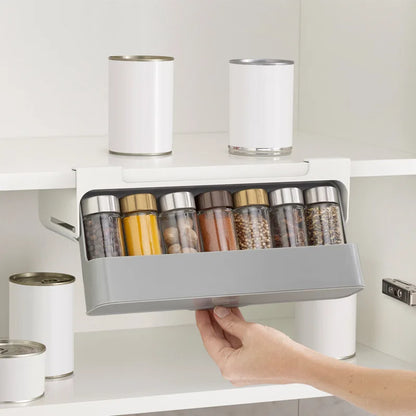 Self-Adhesive Wall-Mounted Spice Organizer – Kitchen Seasoning Storage Rack for Efficient Spice Management