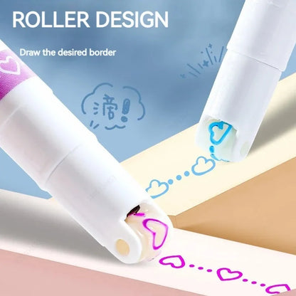 6-Piece Set Flower Line Shape Highlighter Pens | Kawaii Korean Style Roller Tip Markers | Perfect for School, Office & Gifts