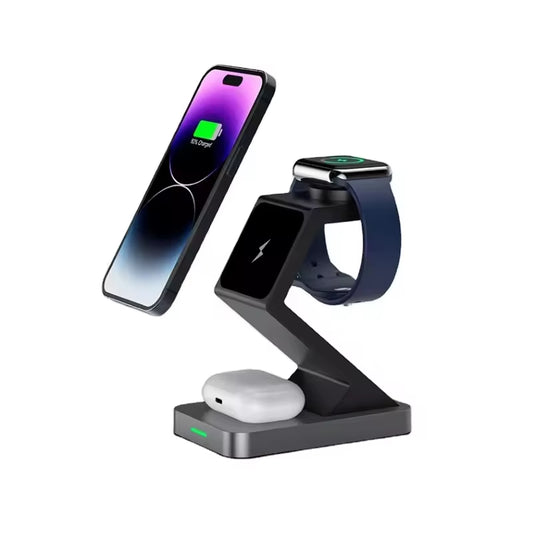 New 3 in 1 Magnetic Wireless Charger Suitable for Headset Watch Qi Wireless Charger Pad Desktop Wireless Charger