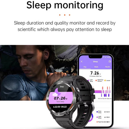 GT76 Outdoor Strong Light Compass IPS Ultra HD Screen Sports Data Logging Sleep Heart Rate Monitoring Waterproof Smart Watch